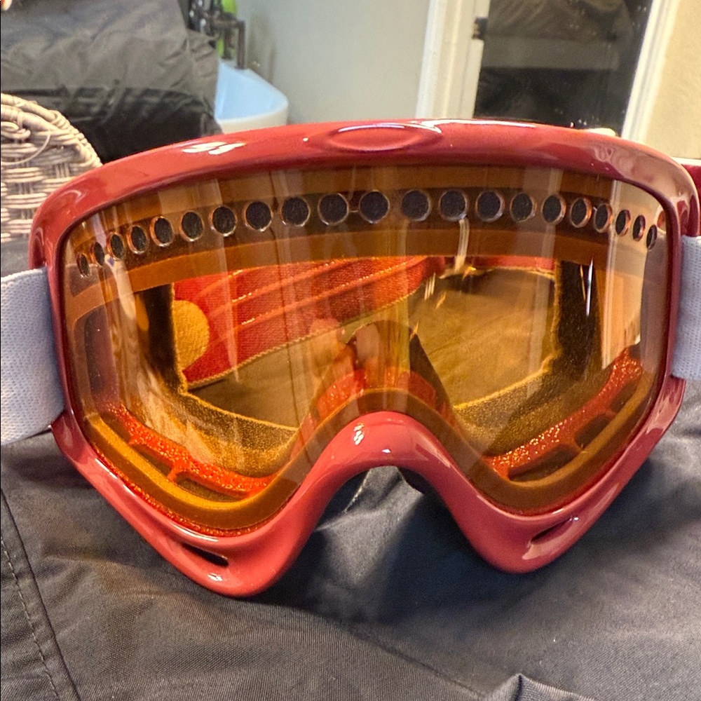 Oakley Burgundy Goggles with Amber Lenses